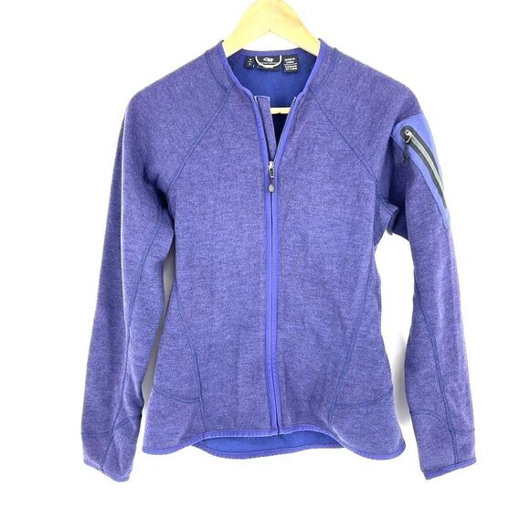 Outdoor Research Jacket Size Small Womens Purple Wool Blend Full Zip Hiking - Picture 1 of 9